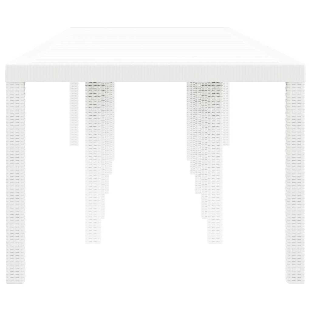 Gartentisch Weiß 350 x 100 x 74 cm Poly-Rattan