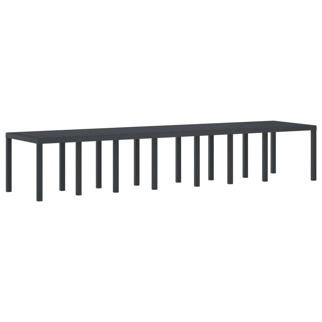 Gartentisch Anthrazit 400 x 100 x 73 cm Poly-Rattan