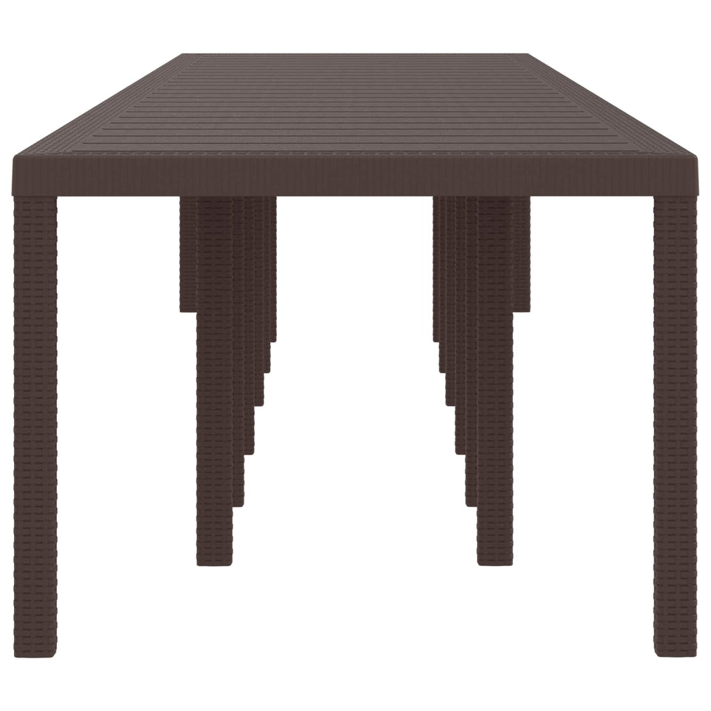 Gartentisch Braun 400 x 100 x 73 cm Poly-Rattan
