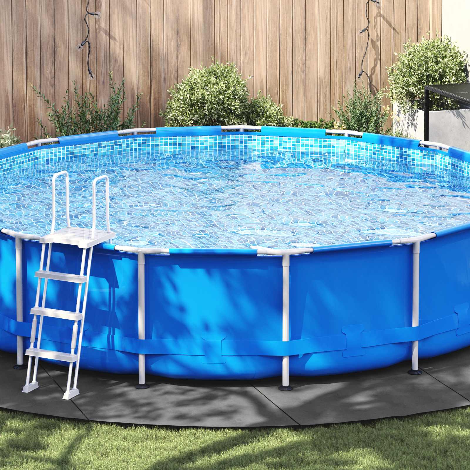 Bodenfolie für Pools Hellgrau Ø 610 cm Vliesstoff