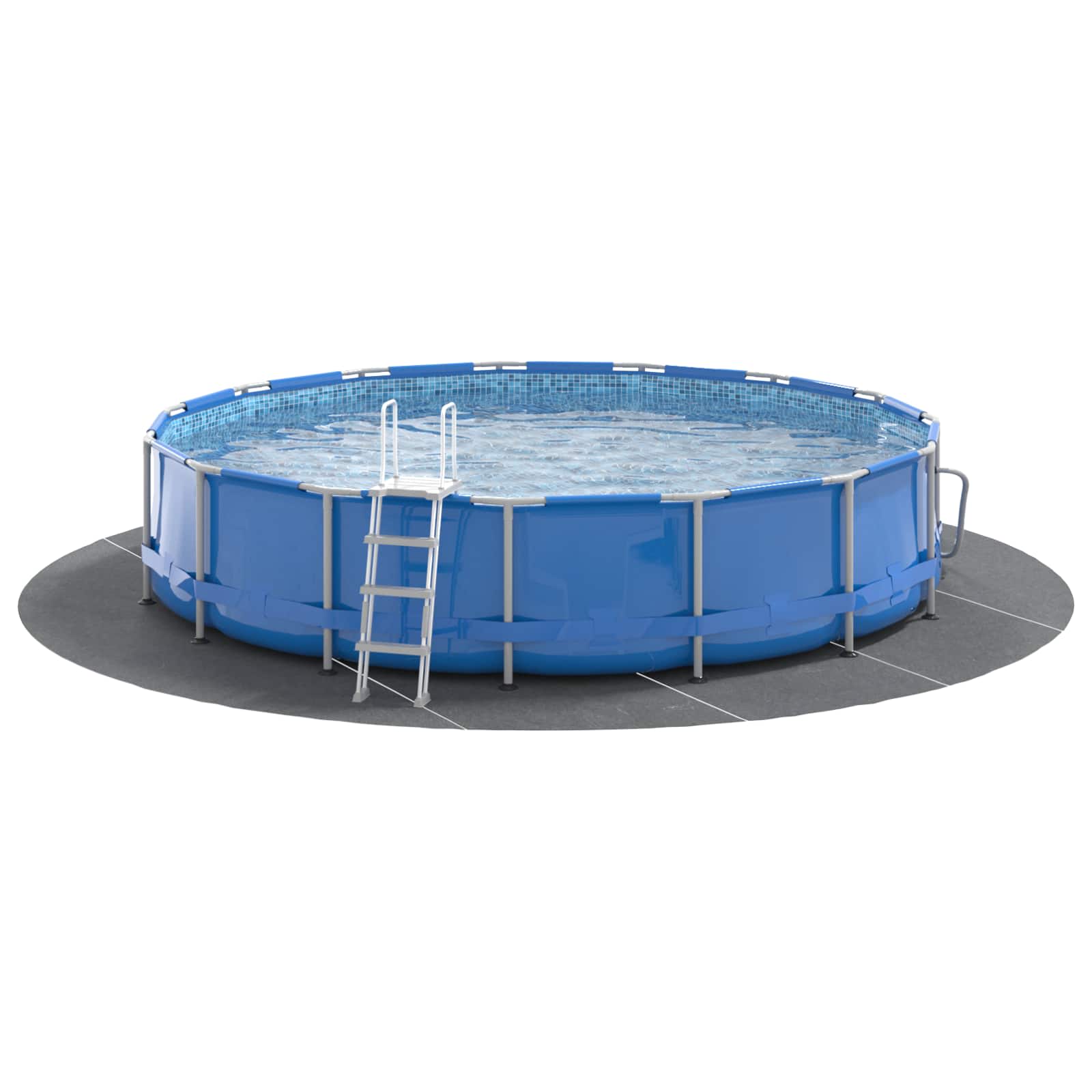 Bodenfolie für Pools Hellgrau Ø 610 cm Vliesstoff