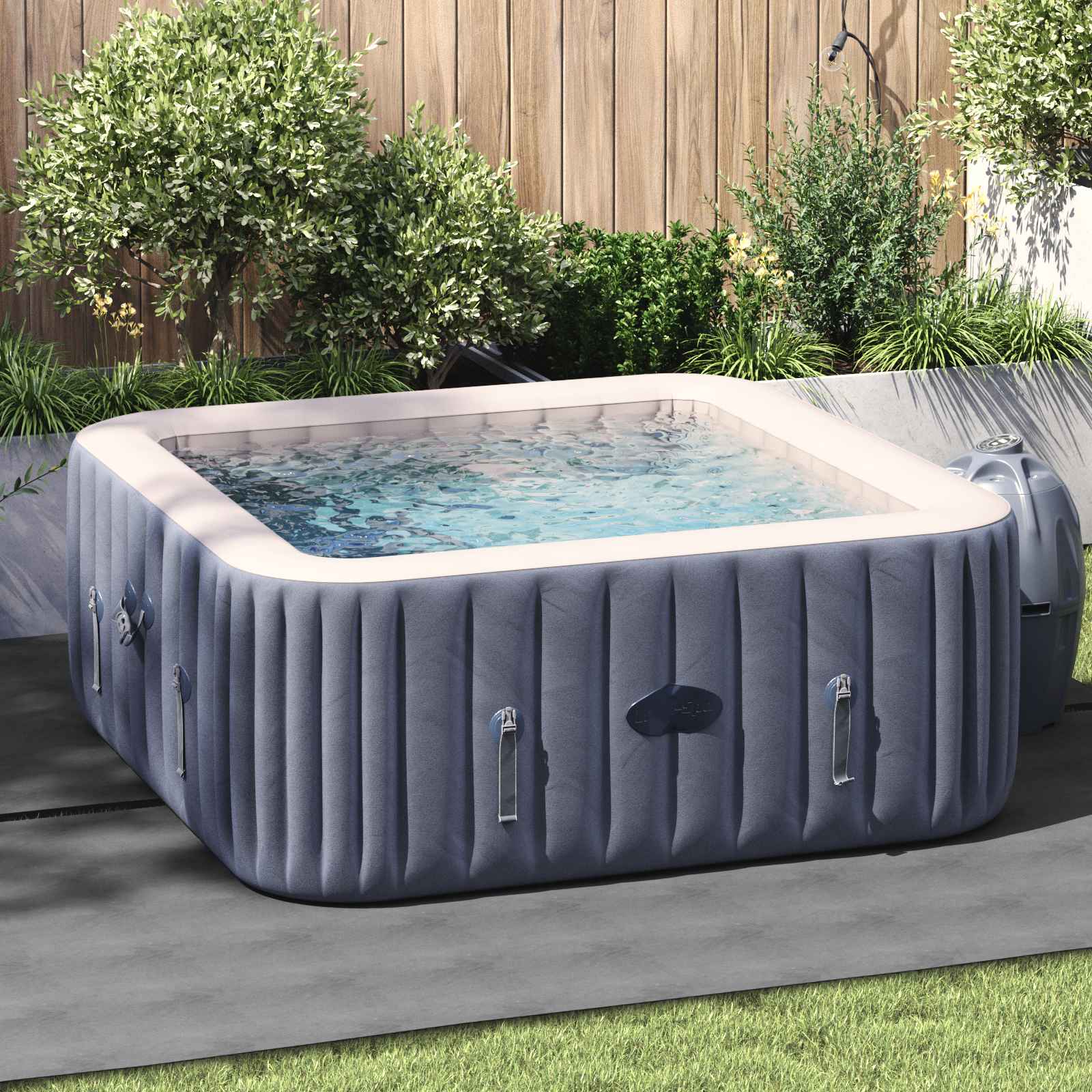 Bodenfolie für Pools Hellgrau 274 x 274 x 0,1 cm Vliesstoff
