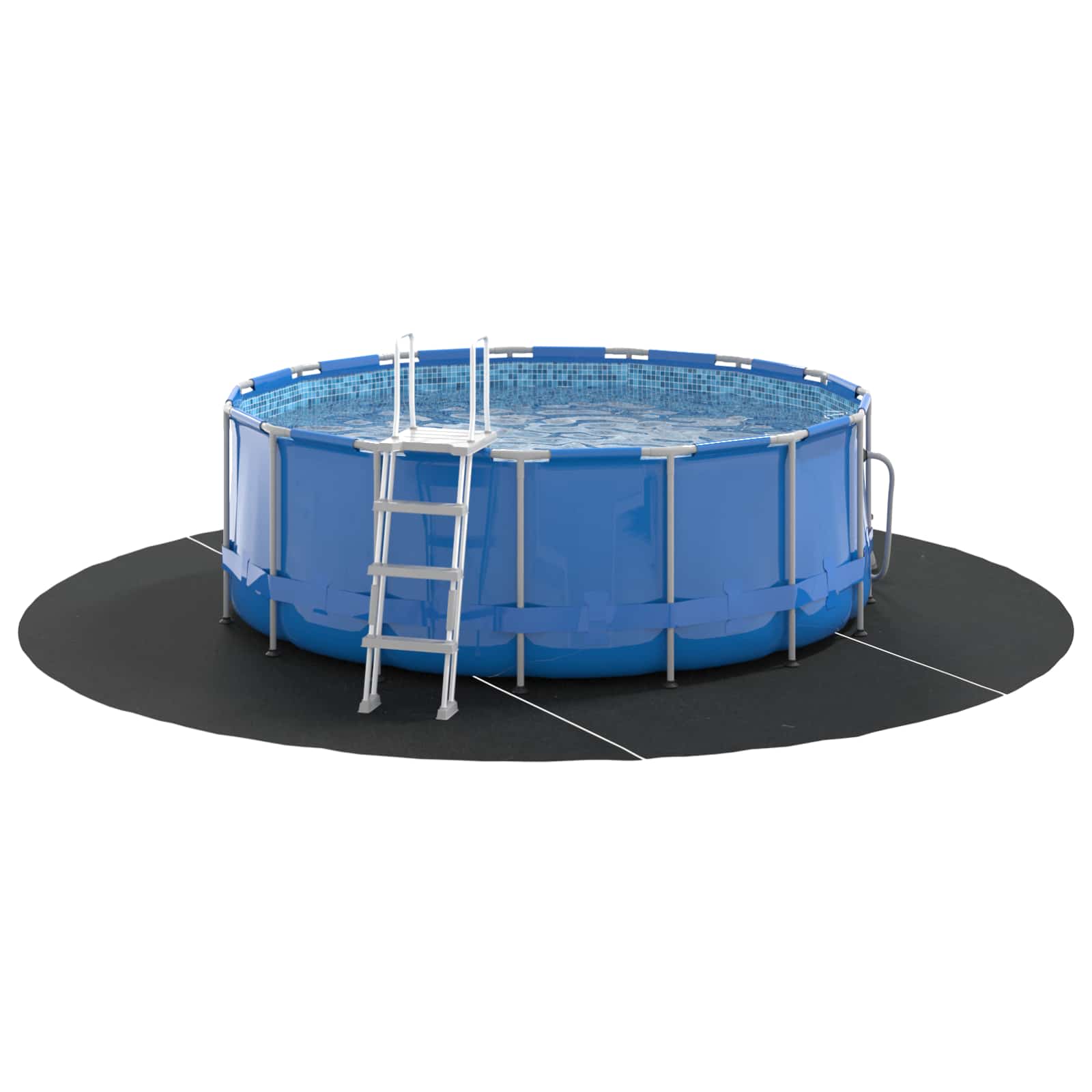 Bodenfolie für Pools Schwarz Ø 306 cm Vliesstoff