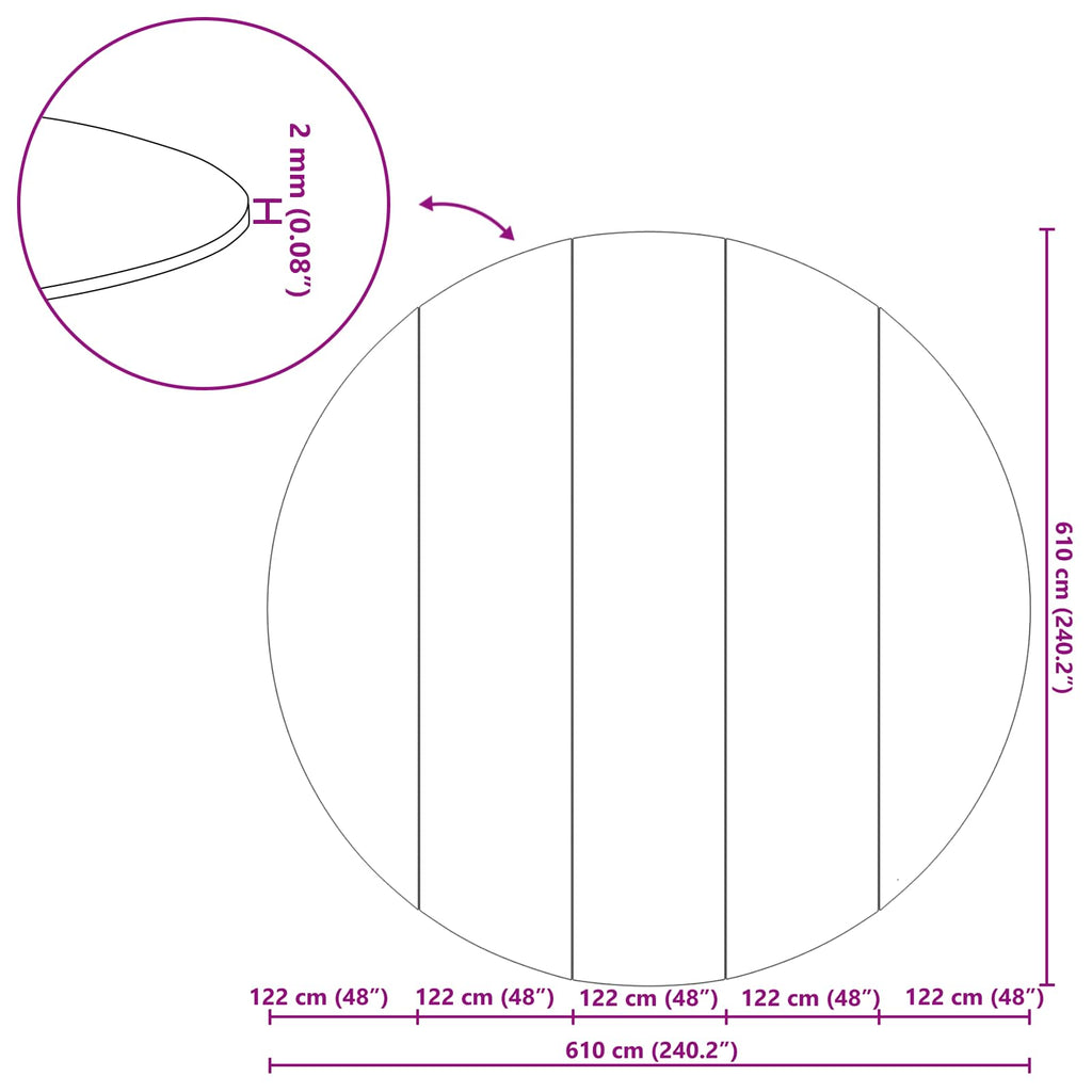 Bodenfolie für Pools Schwarz Ø 610 cm Vliesstoff