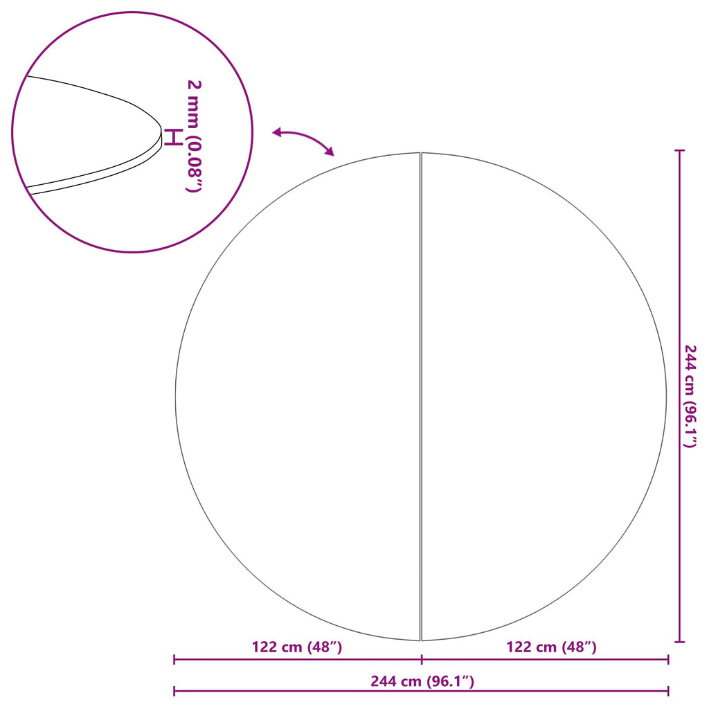 Bodenfolie für Pools Schwarz Ø 244 cm Vliesstoff