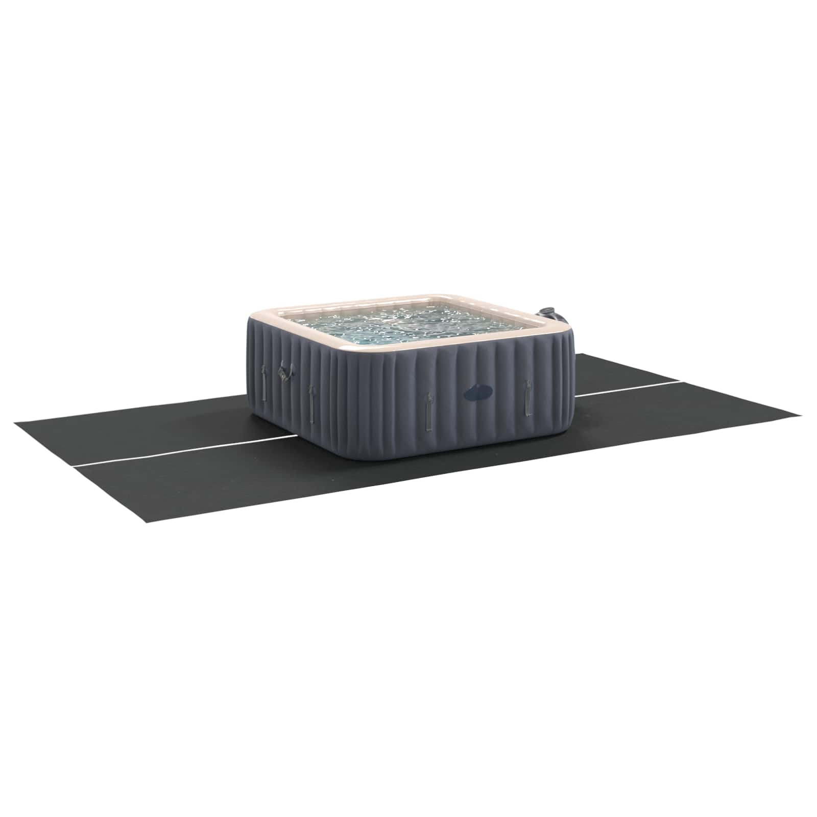 Bodenfolie für Pools Schwarz 420 x 220 x 0,1 cm Vliesstoff