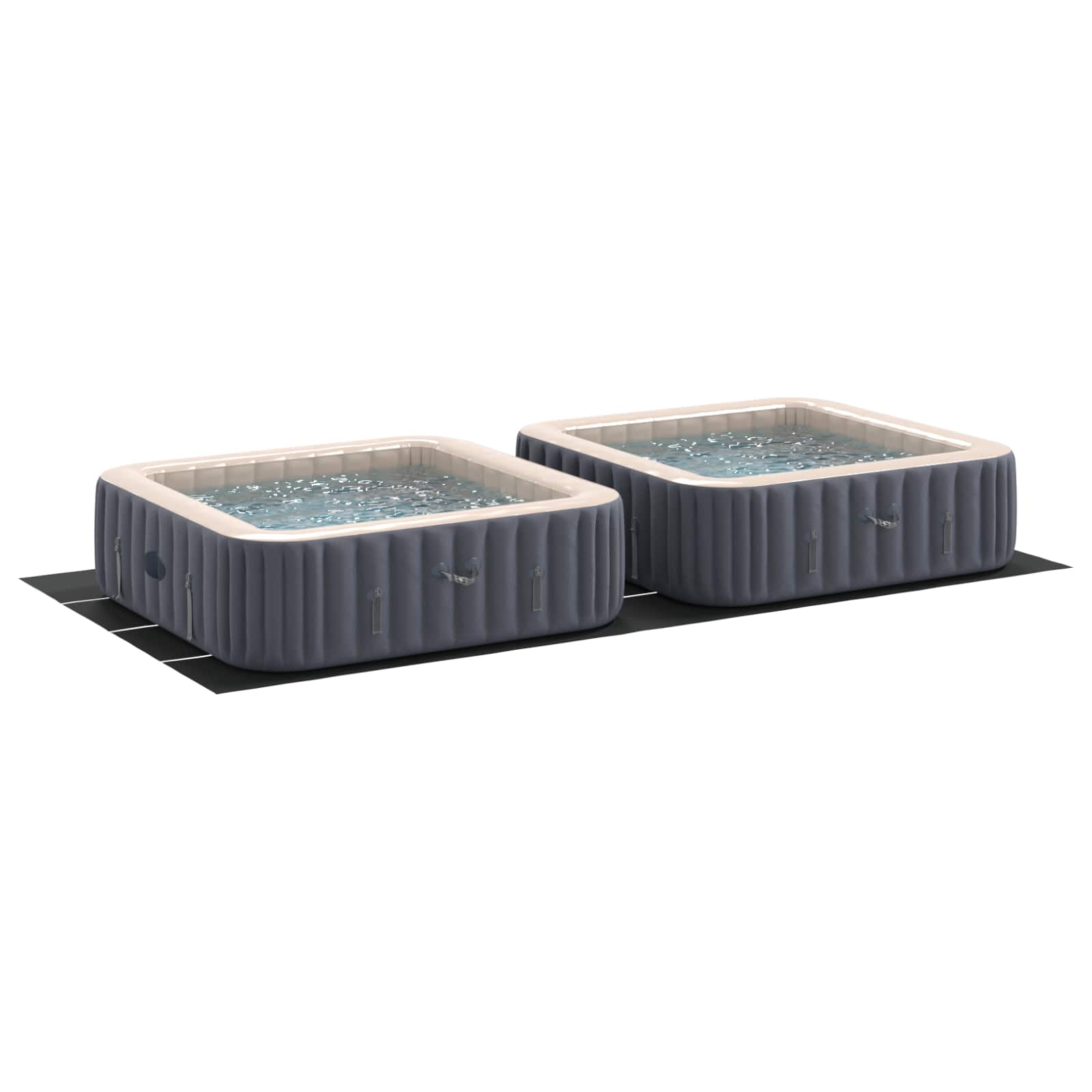 Bodenfolie für Pools Schwarz 820 x 420 x 0,1 cm Vliesstoff