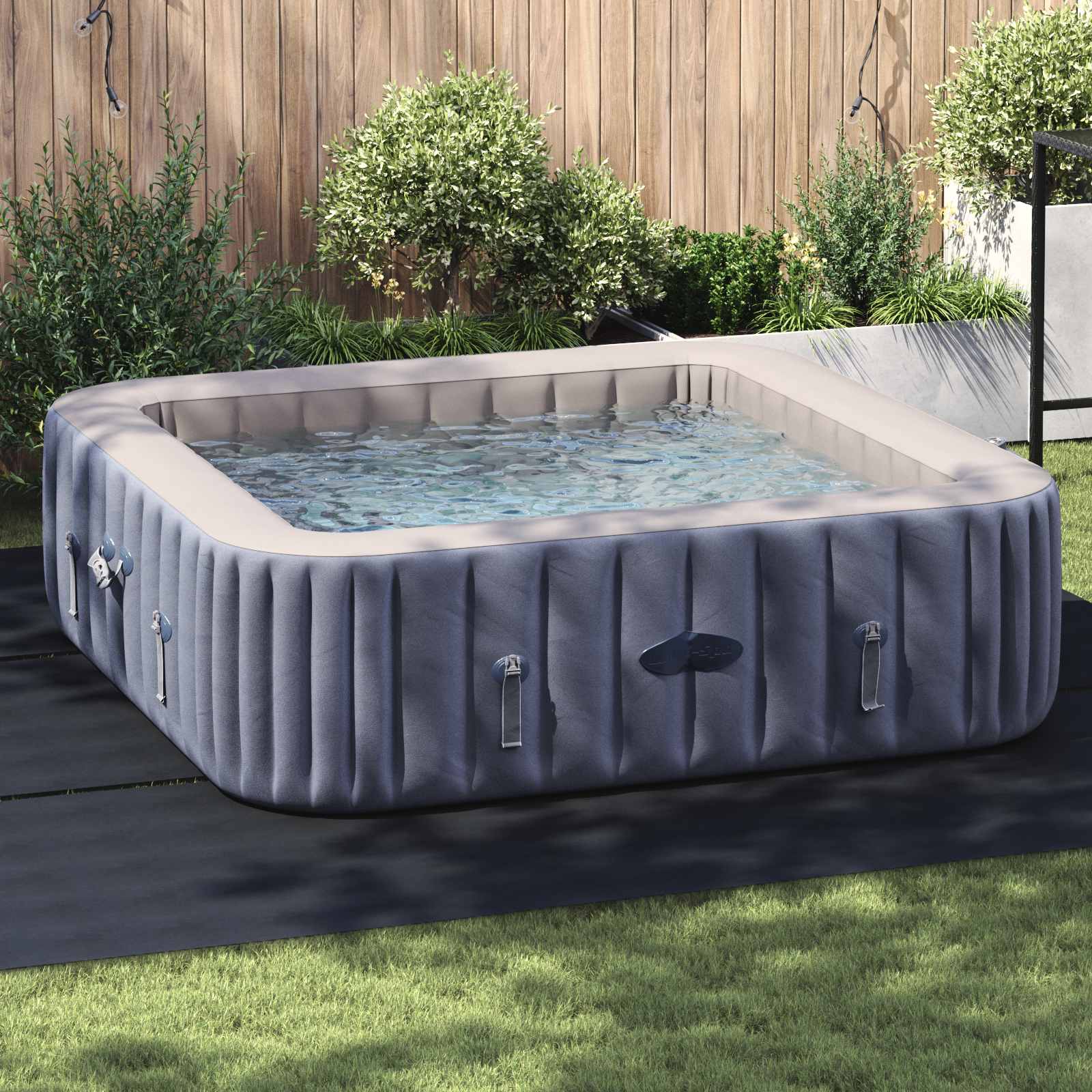 Bodenfolie für Pools Schwarz 396 x 396 x 0,1 cm Vliesstoff