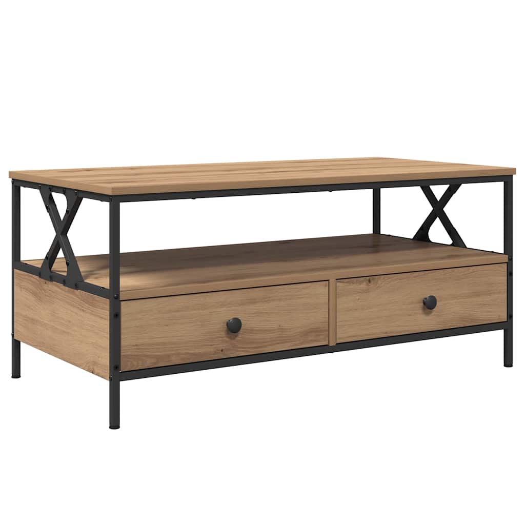 Couchtisch Eiche handwerklich 100 x 51 x 45 cm Holzwerkstoff