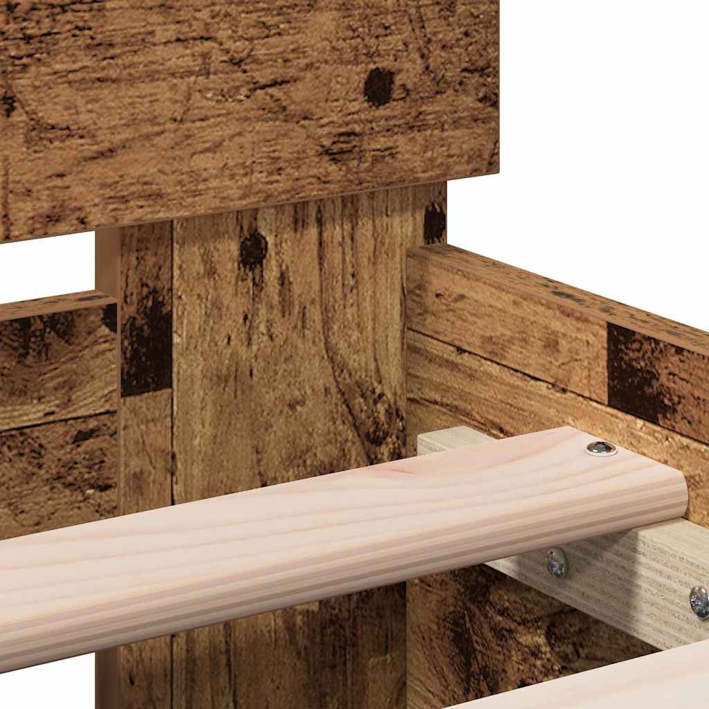 Bettrahmen mit Kopfteil Altholz 193 x 95 x 88 cm Holzwerkstoff