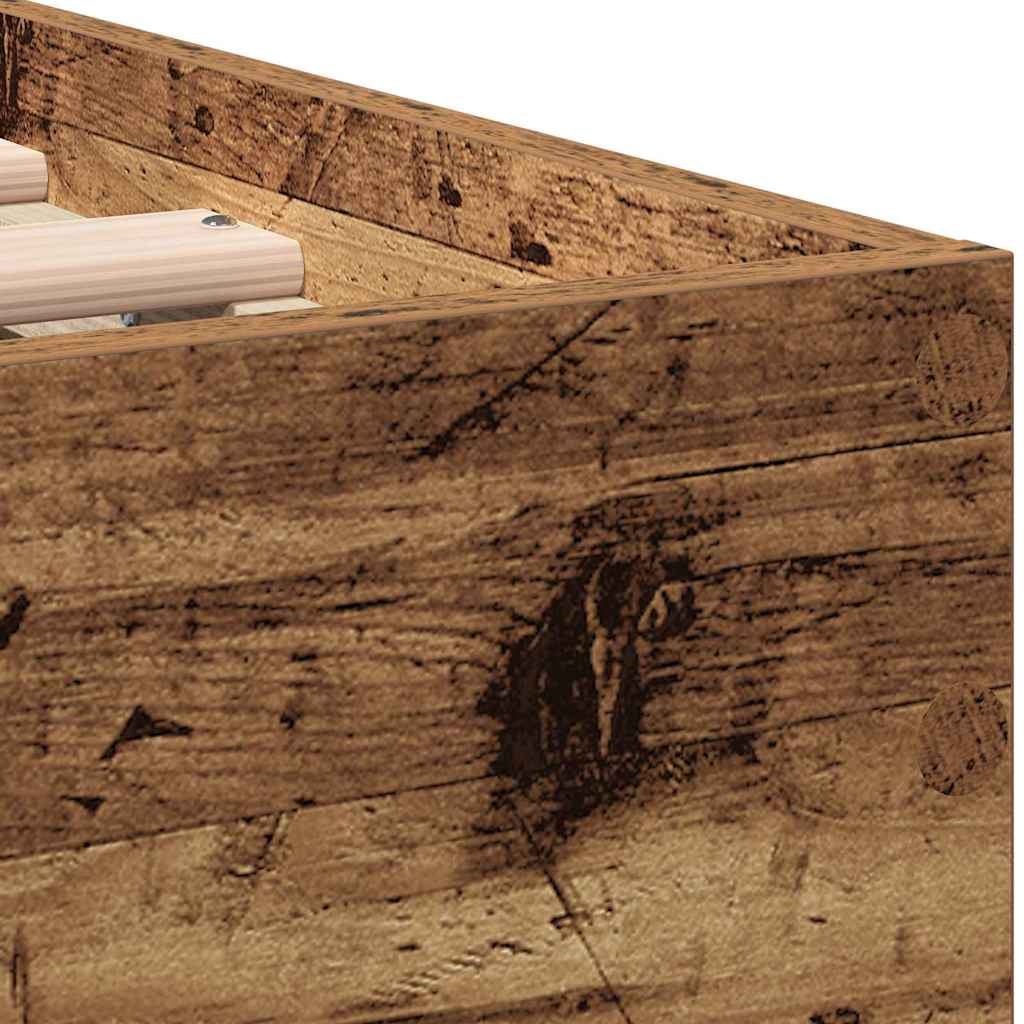 Bettrahmen mit Kopfteil Altholz 193 x 95 x 88 cm Holzwerkstoff