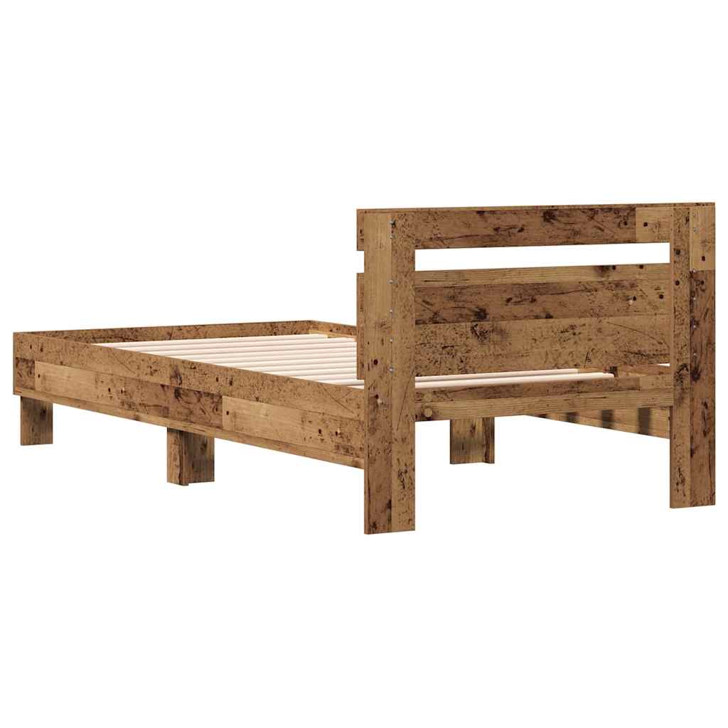 Bettrahmen mit Kopfteil Altholz 193 x 95 x 88 cm Holzwerkstoff