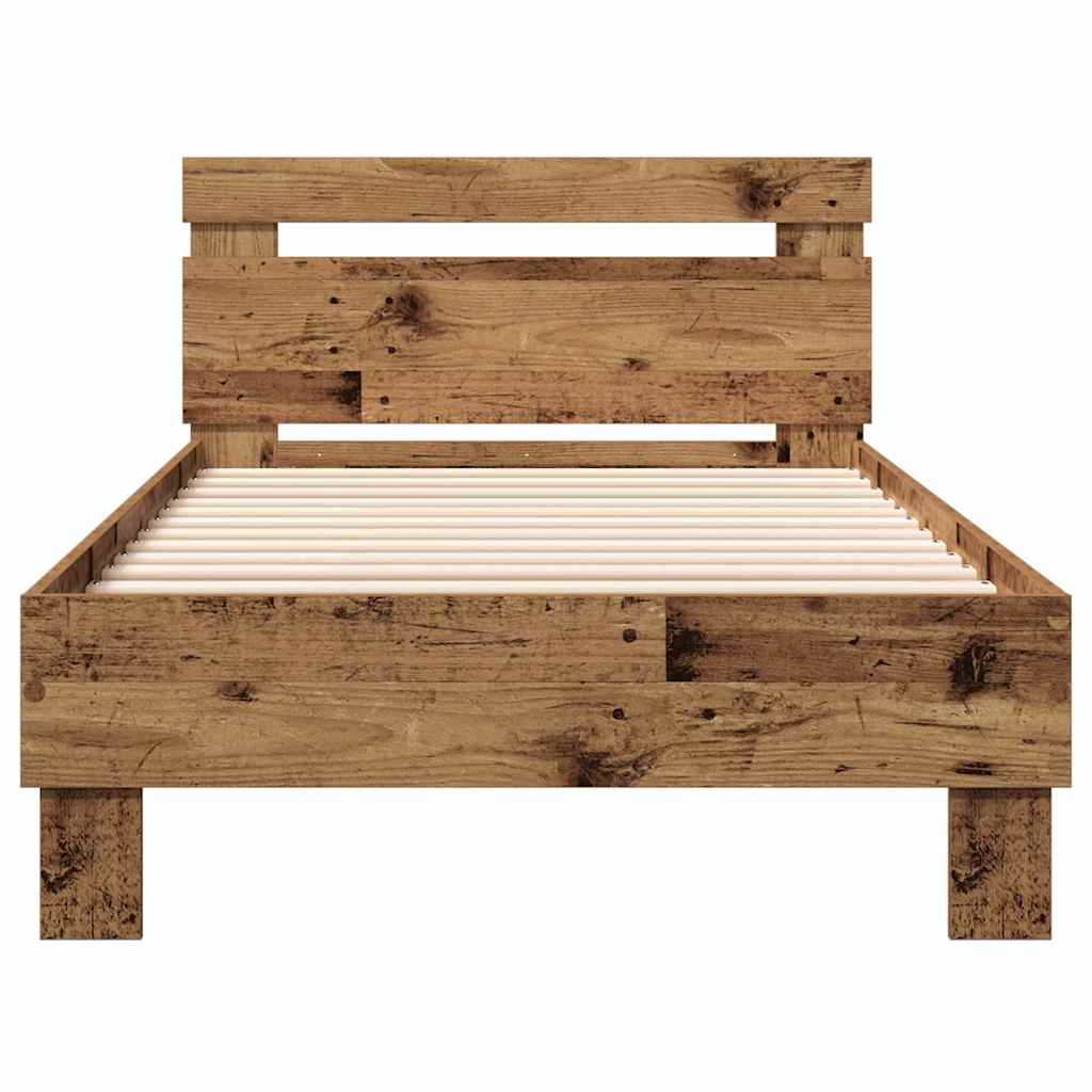 Bettrahmen mit Kopfteil Altholz 193 x 95 x 88 cm Holzwerkstoff