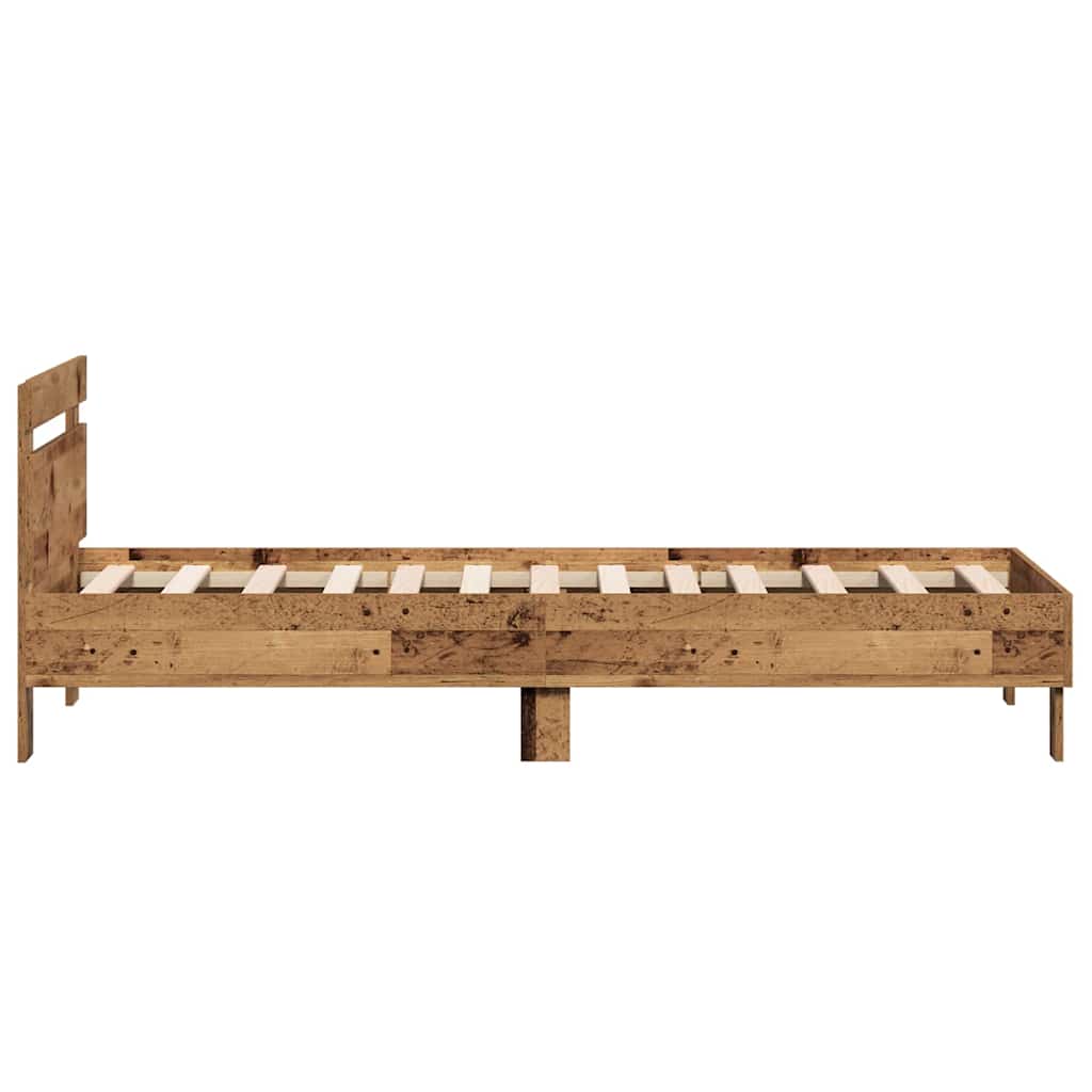 Bettrahmen mit Kopfteil Altholz 193 x 95 x 88 cm Holzwerkstoff