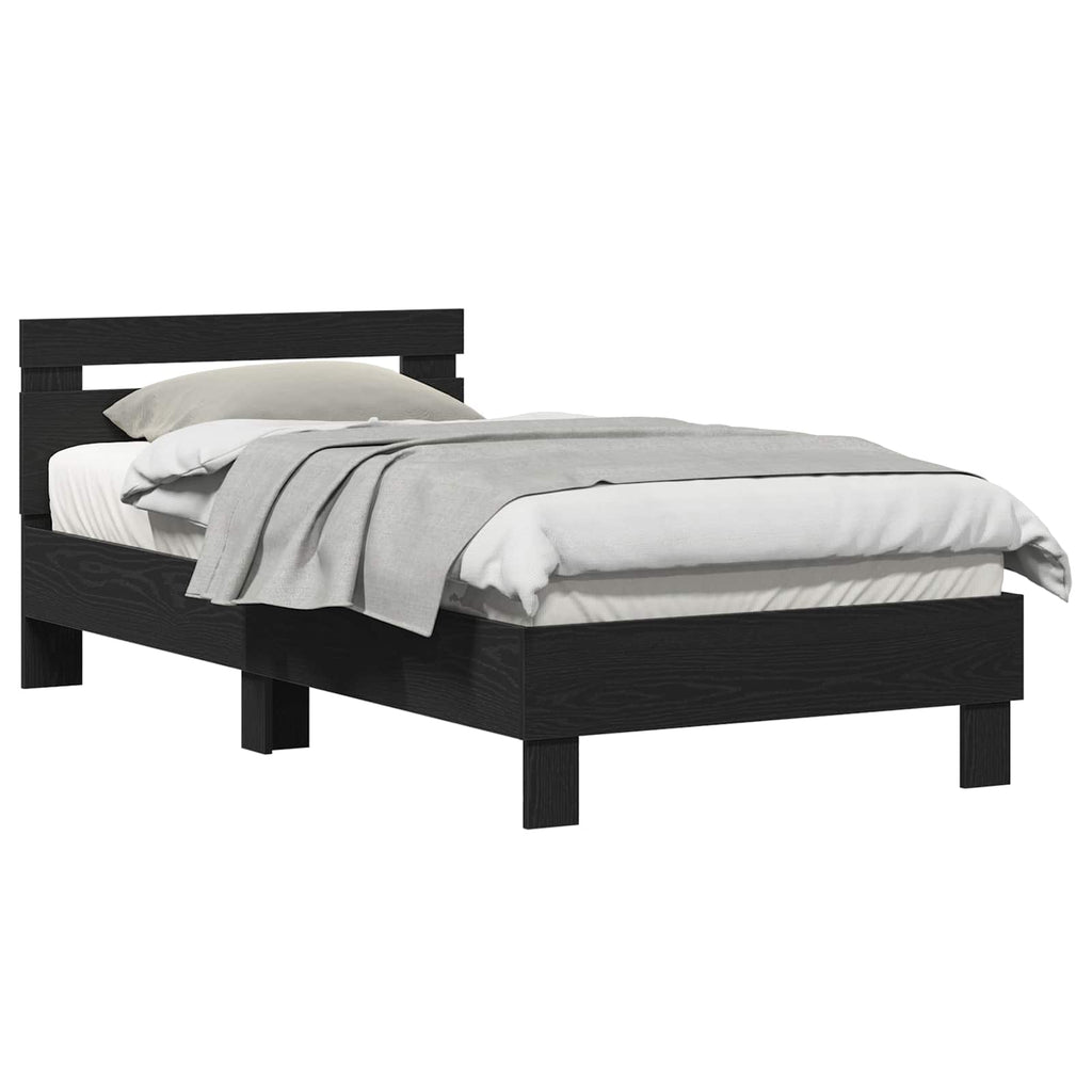 Bettrahmen Schwarz Eichen-Optik 193 x 95 x 88 cm Holzwerkstoff