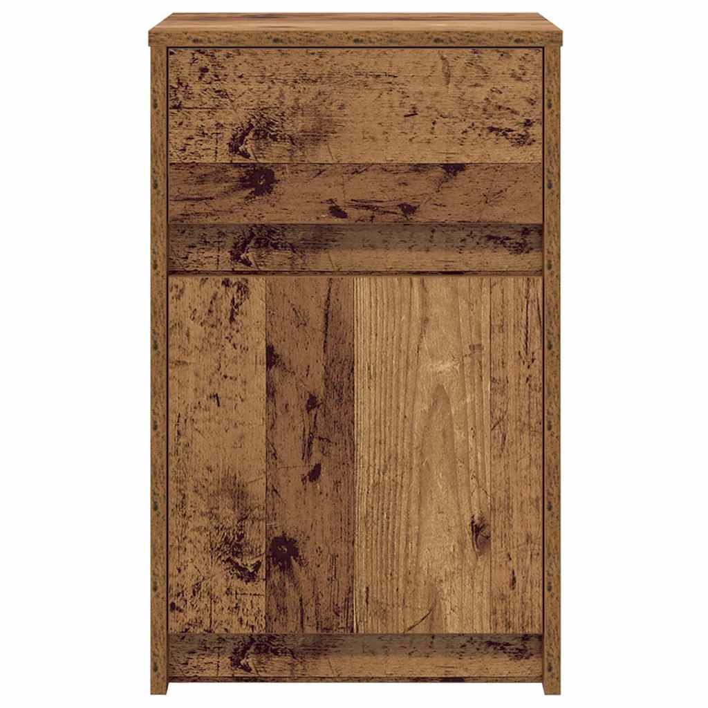 LED Nachttisch Altholz 38 x 34 x 61 cm Holzwerkstoff