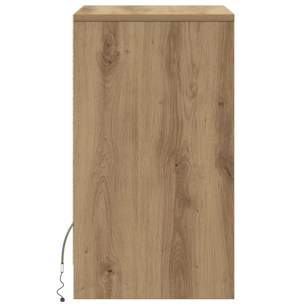 LED Nachttisch Artisan-Eiche 38 x 34 x 61 cm Holzwerkstoff