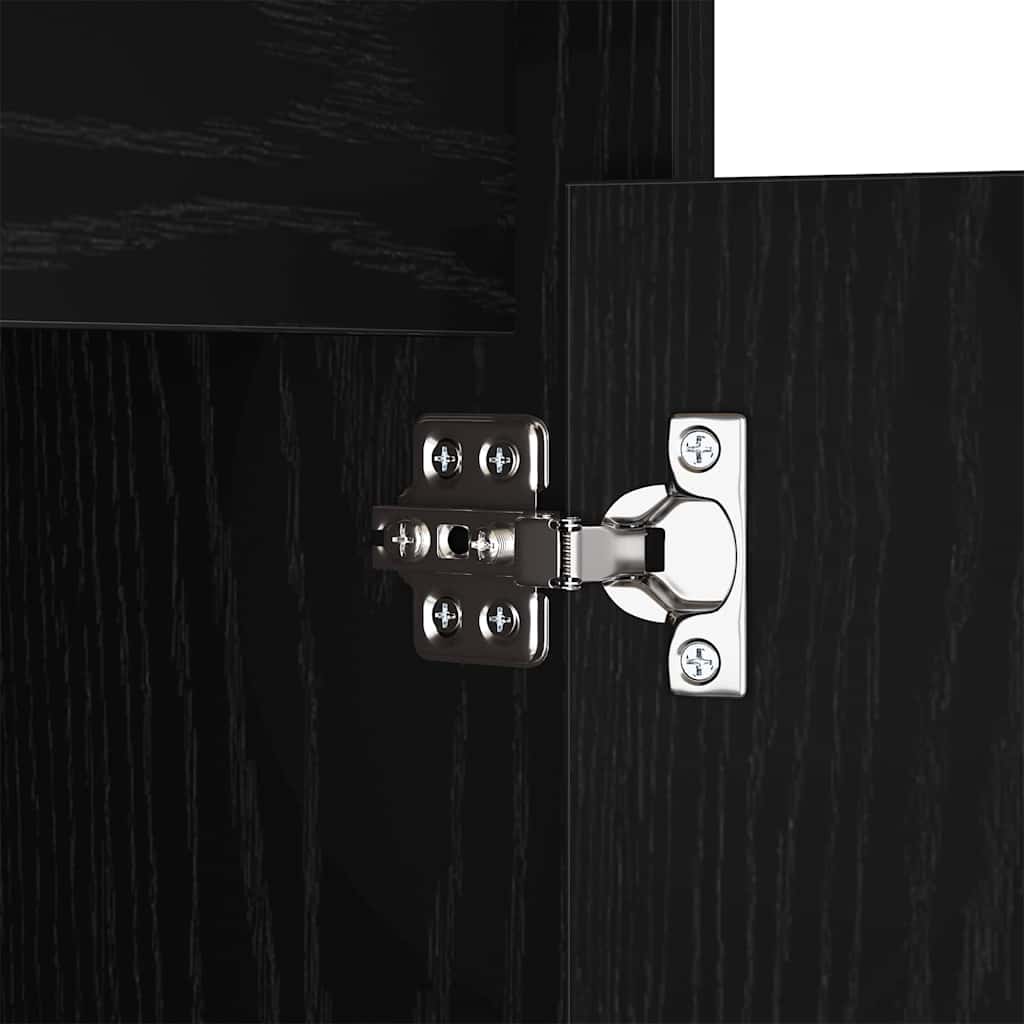 LED Nachttisch Schwarz Eichen-Optik 38 x 34 x 61 cm