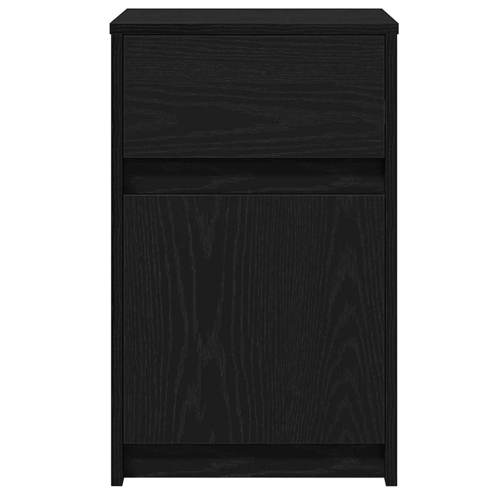 LED Nachttisch Schwarz Eichen-Optik 38 x 34 x 61 cm