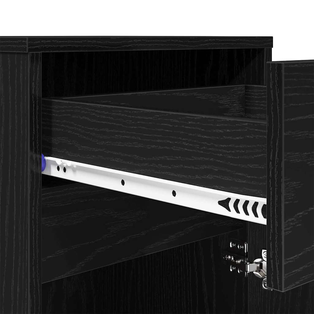 LED Nachttisch 2 pcs Schwarz Eichen-Optik 38 x 34 x 61 cm