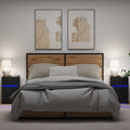 LED Nachttisch 2 pcs Schwarz Eichen-Optik 38 x 34 x 61 cm