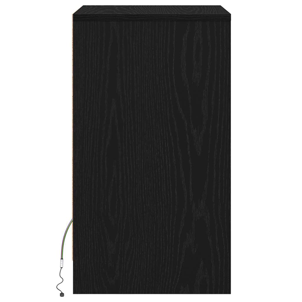 LED Nachttisch 2 pcs Schwarz Eichen-Optik 38 x 34 x 61 cm