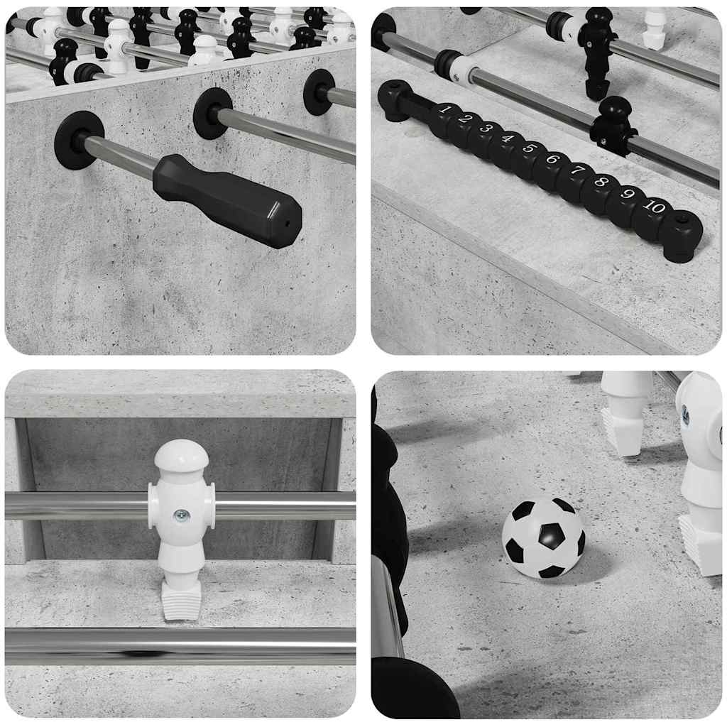 Tischfußballtisch Betongrau 146,5 x 74 x 85 cm Holzwerkstoff