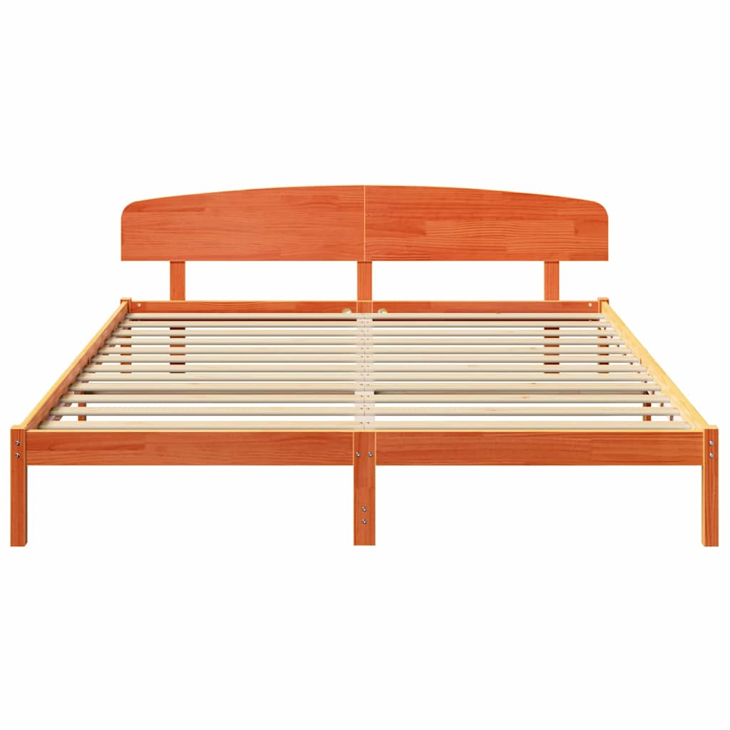 Bettrahmen Wachsbraun 180 x 200 cm Massives Kiefernholz