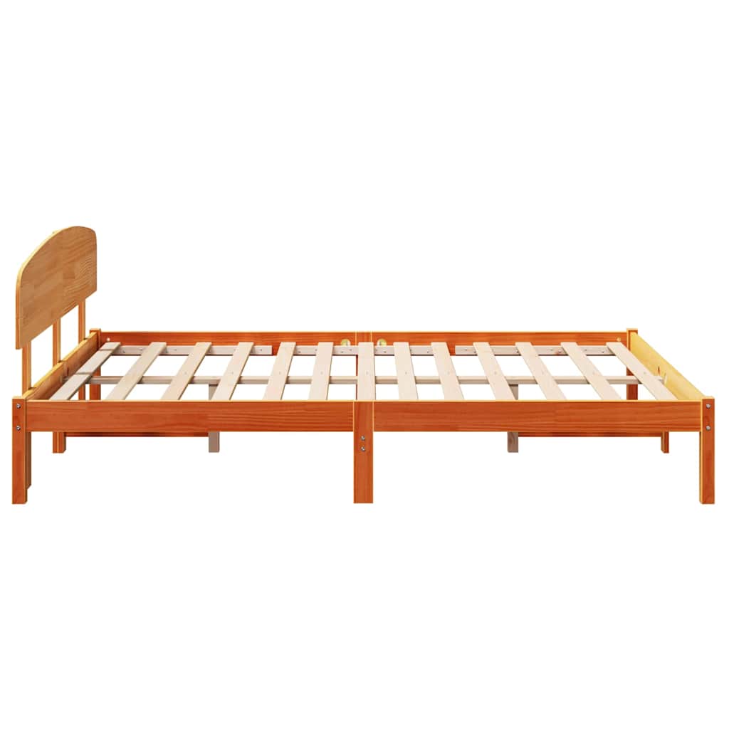 Bettrahmen Wachsbraun 160 x 200 cm Massives Kiefernholz