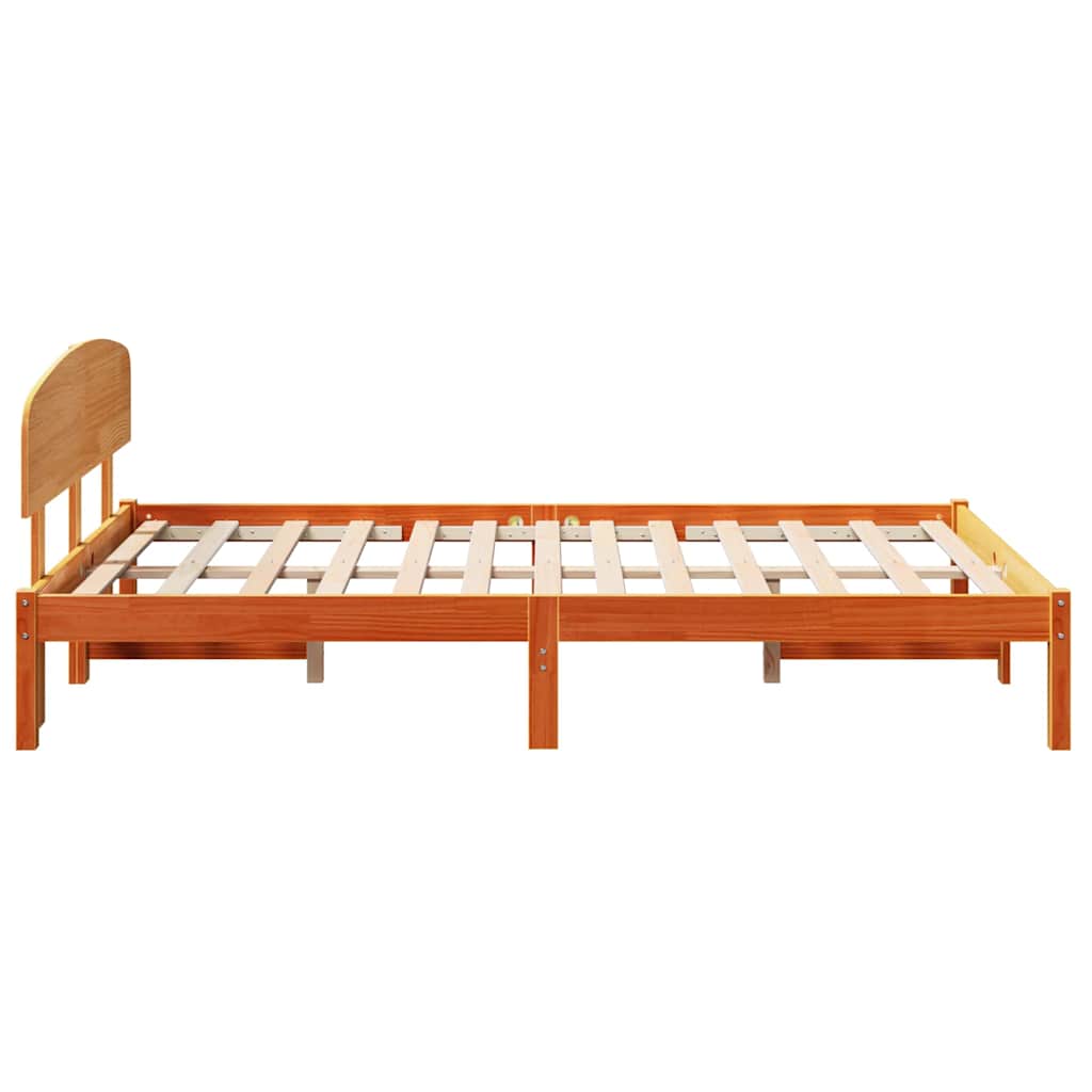Bettrahmen Wachsbraun 135 x 190 cm Massives Kiefernholz