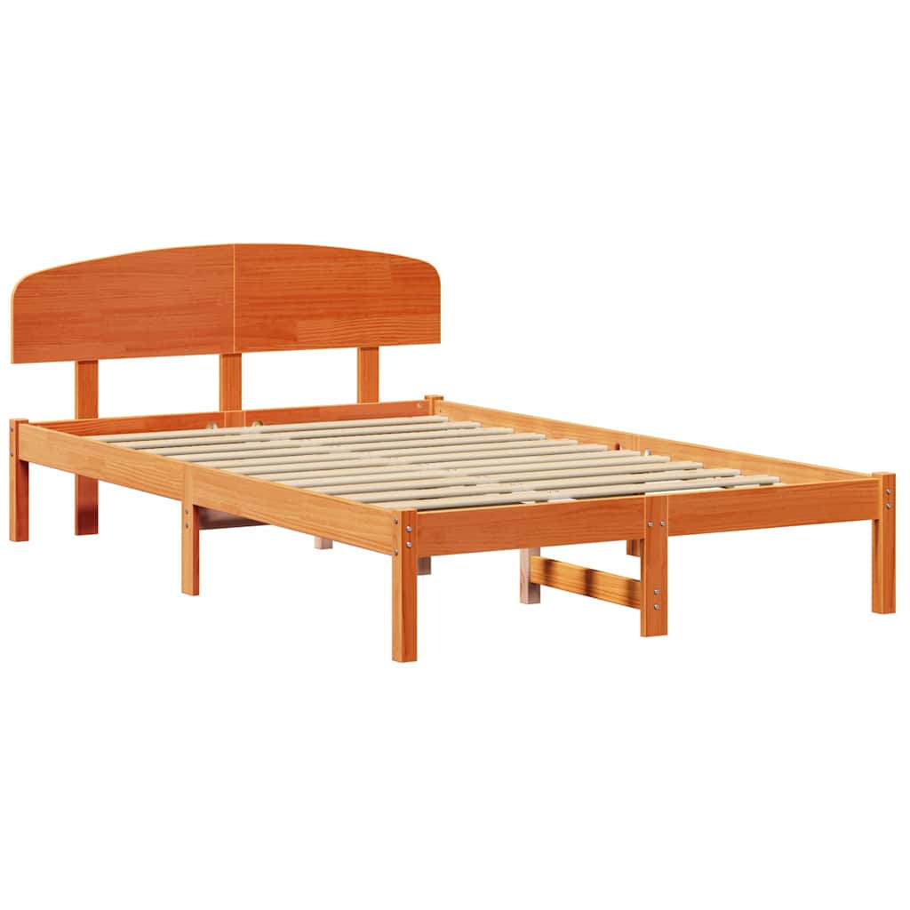 Bettrahmen Wachsbraun 120 x 190 cm Massives Kiefernholz