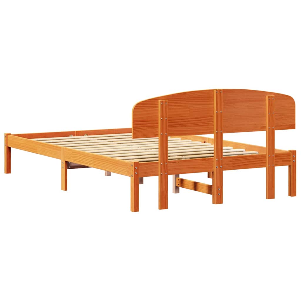 Bettrahmen Wachsbraun 120 x 190 cm Massives Kiefernholz