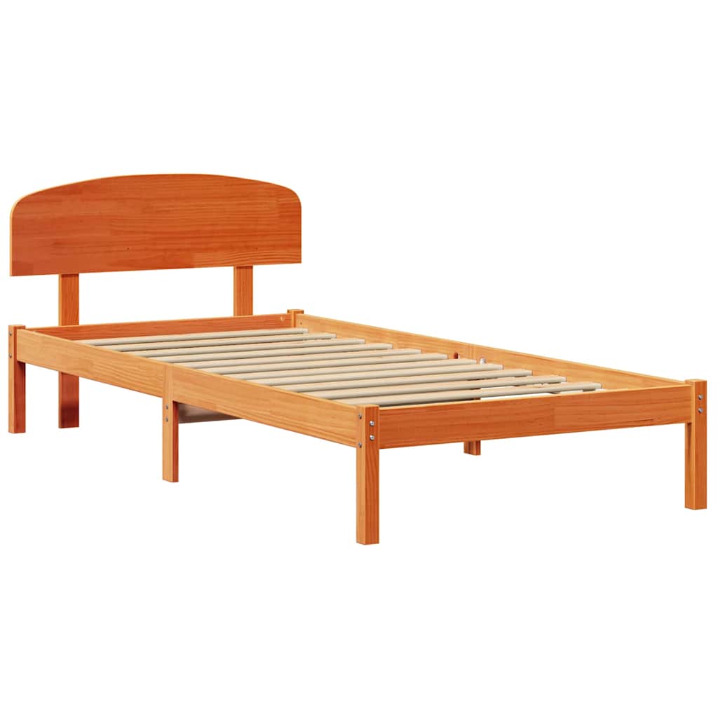 Bettrahmen Wachsbraun 90 x 200 cm Massives Kiefernholz