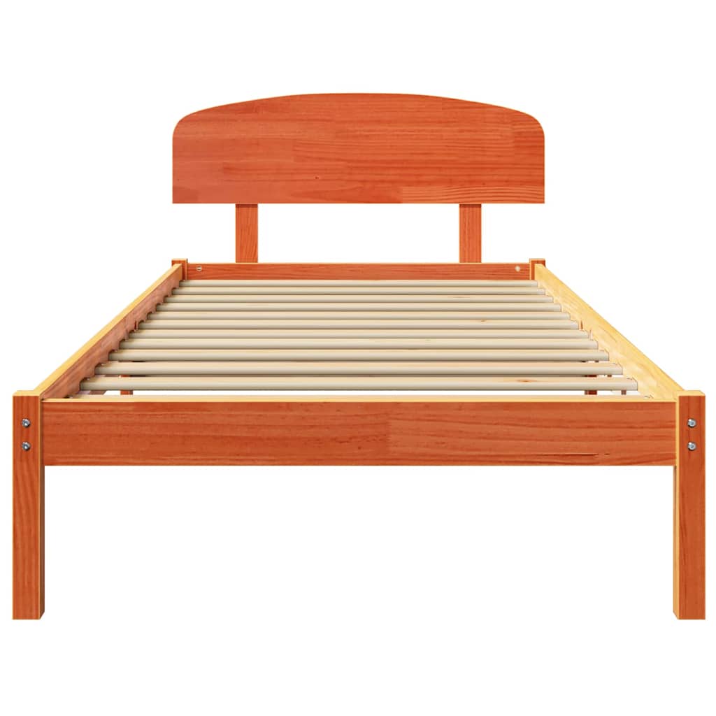 Bettrahmen Wachsbraun 80 x 200 cm Massives Kiefernholz