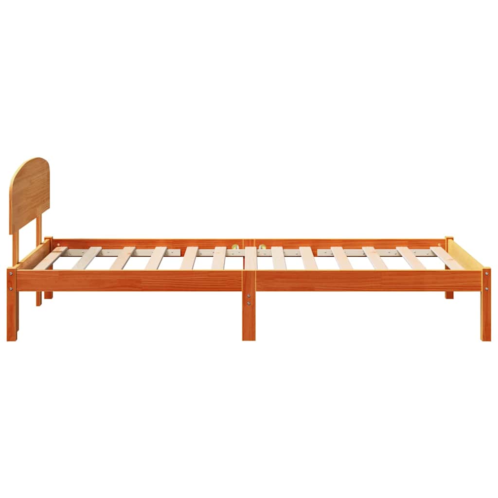 Bettrahmen Wachsbraun 75 x 190 cm Massives Kiefernholz