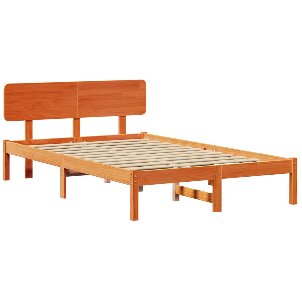 Bettrahmen Wachsbraun 120 x 200 cm Massives Kiefernholz