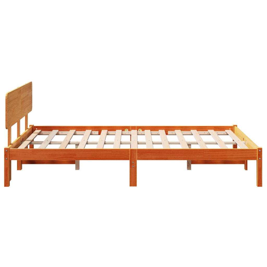 Bettrahmen Wachsbraun 120 x 200 cm Massives Kiefernholz