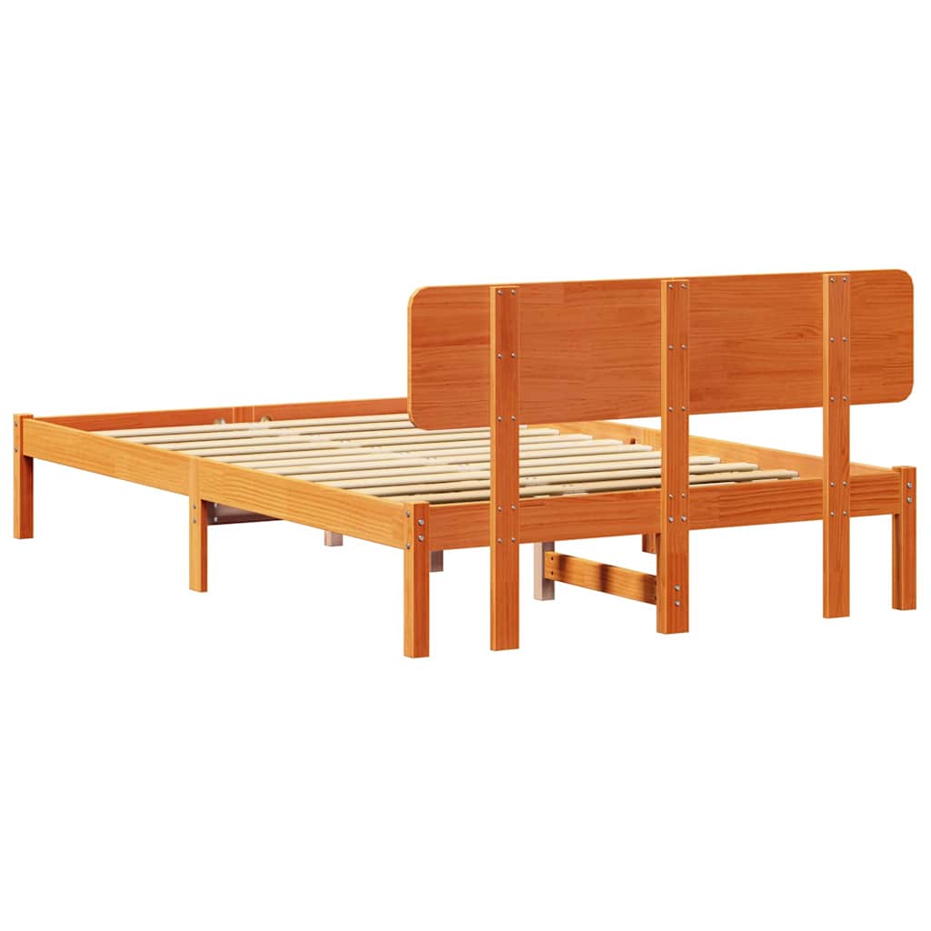 Bettrahmen Wachsbraun 120 x 190 cm Massives Kiefernholz