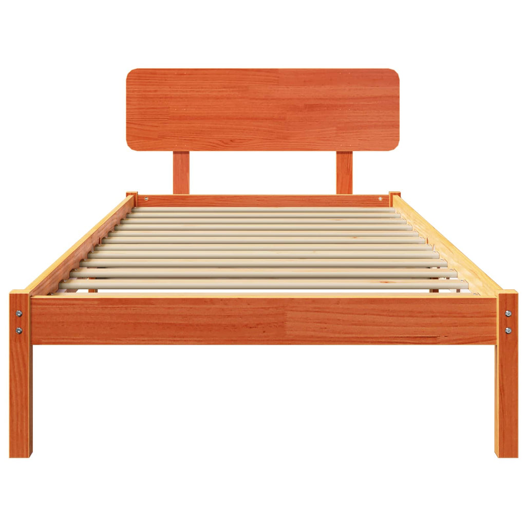 Bettrahmen Wachsbraun 100 x 200 cm Massives Kiefernholz
