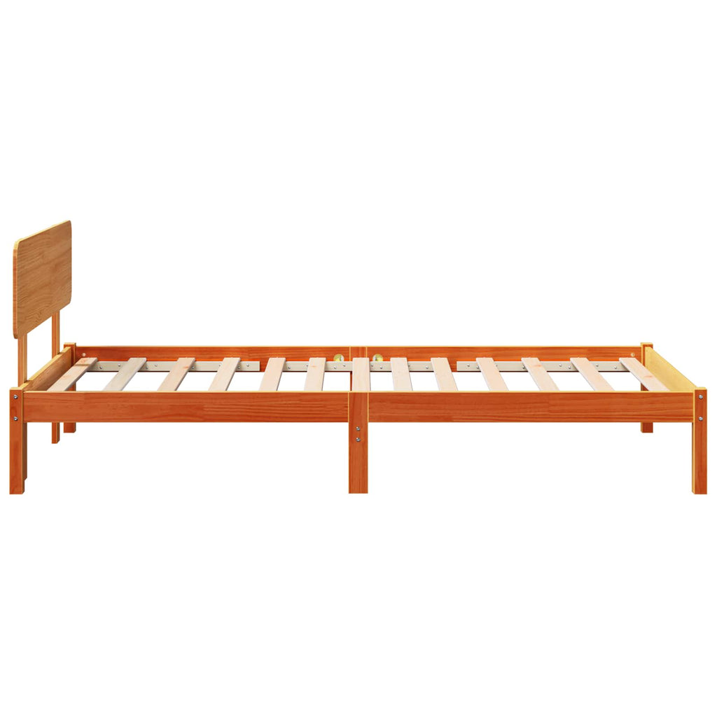 Bettrahmen Wachsbraun 100 x 200 cm Massives Kiefernholz