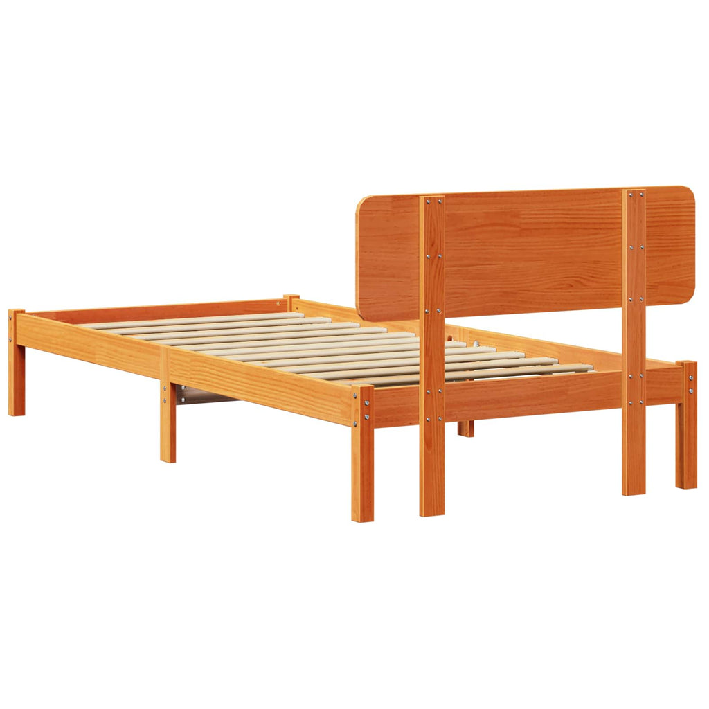 Bettrahmen Wachsbraun 90 x 200 cm Massives Kiefernholz