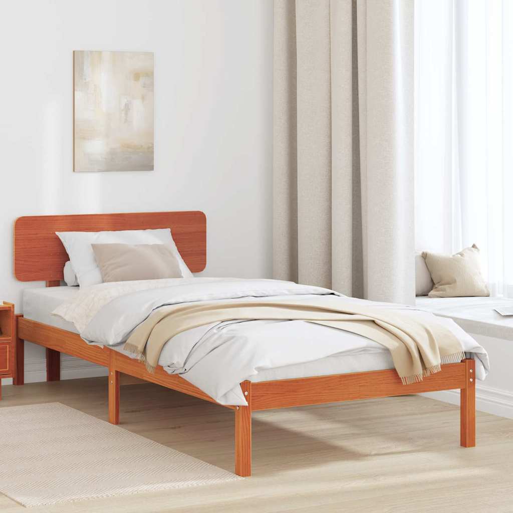 Bettrahmen Wachsbraun 80 x 200 cm Massives Kiefernholz