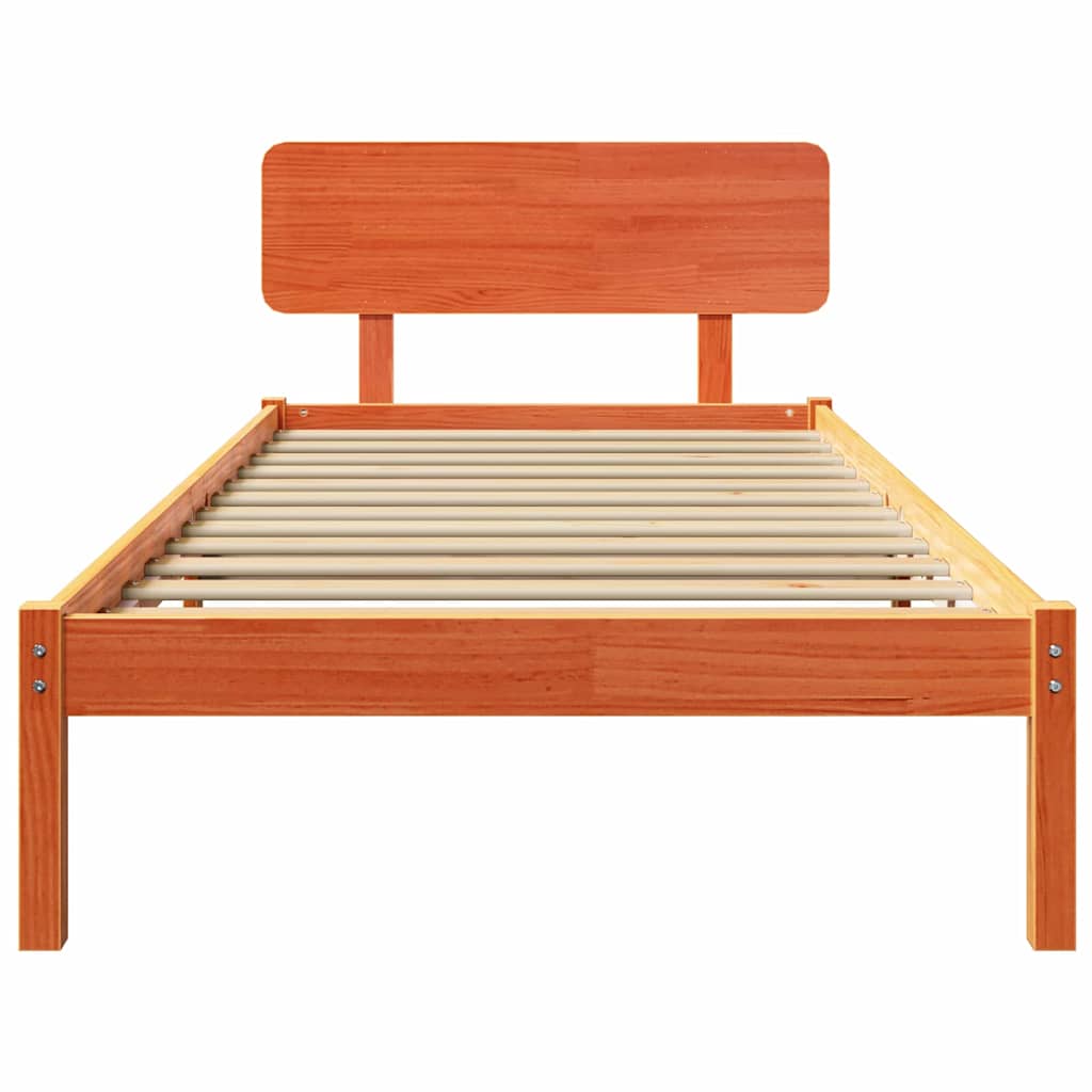 Bettrahmen Wachsbraun 90 x 190 cm Massives Kiefernholz