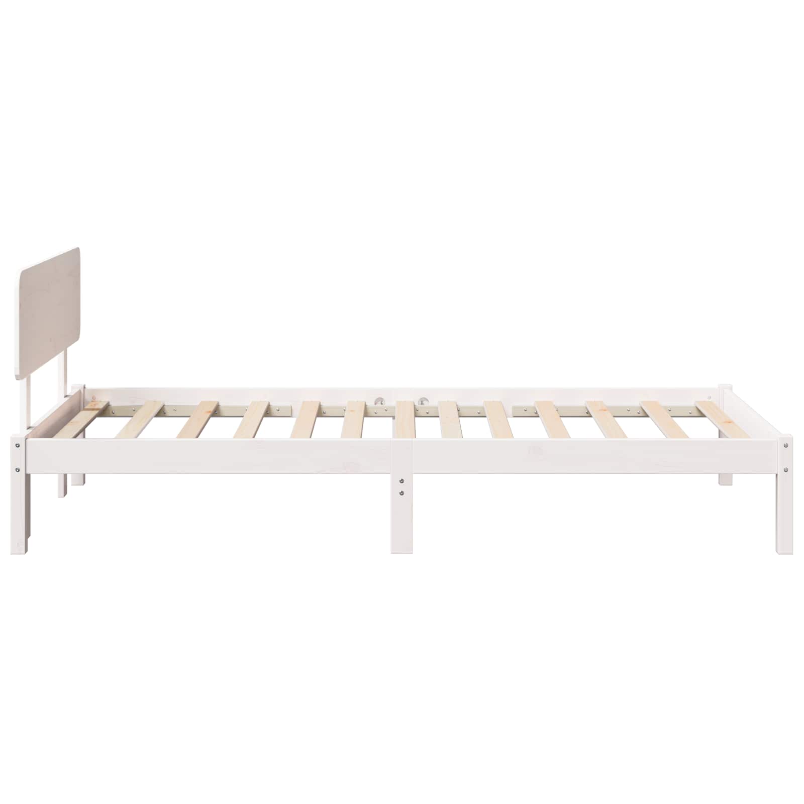Bettrahmen mit Kopfteil Weiß 75 x 190 cm Massives Kiefernholz