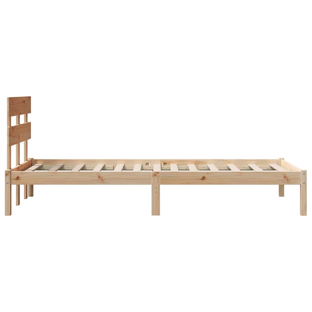 Bettgestell mit Kopfteil Braun 90 x 200 cm Massivholz Kiefer