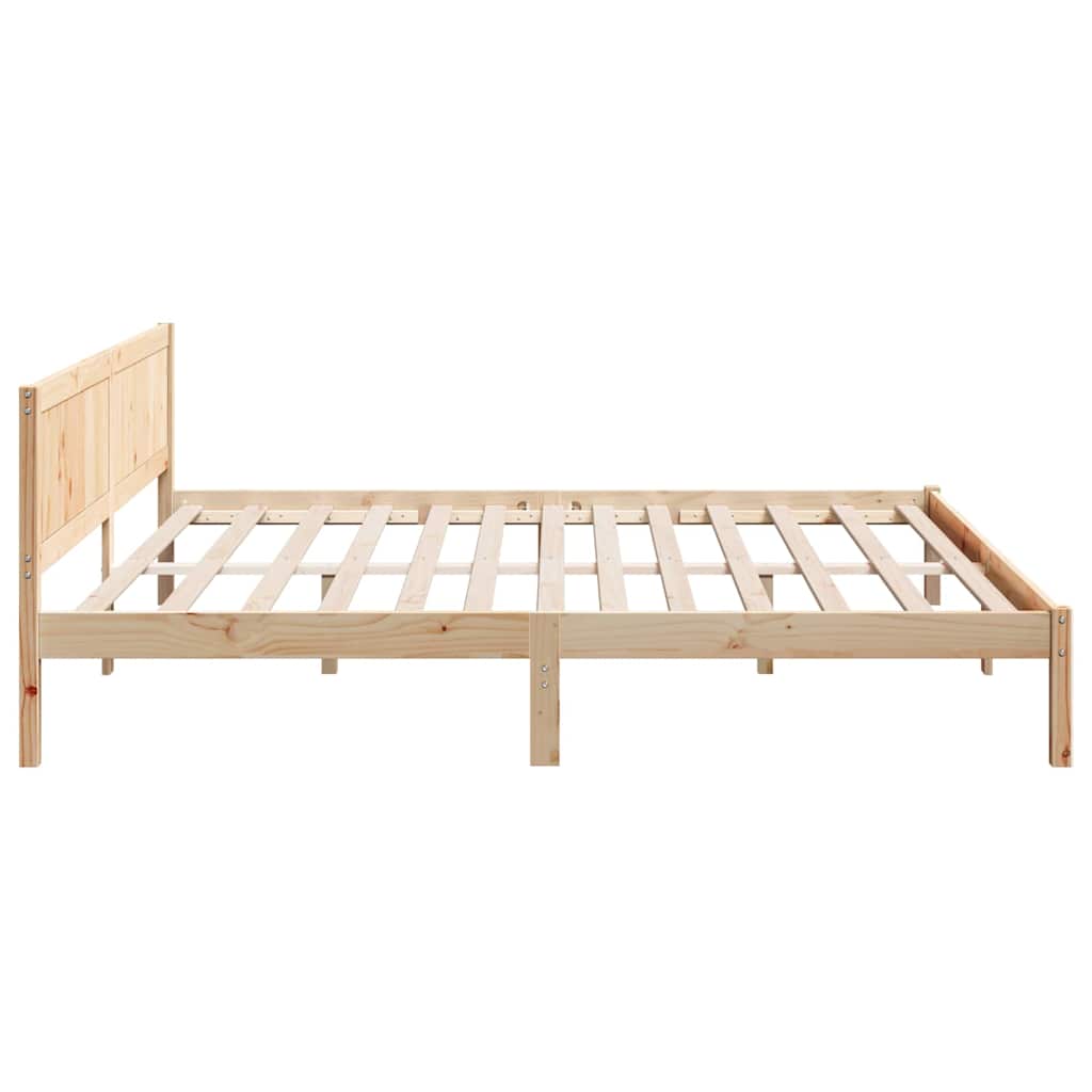 Bettgestell Braun 200 x 200 cm Massivholz Kiefer