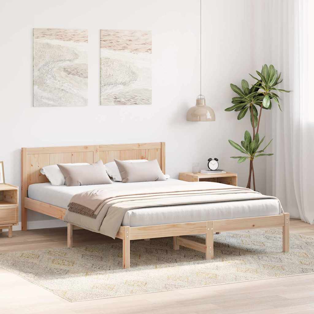 Bettgestell Braun 150 x 200 cm Massivholz Kiefer