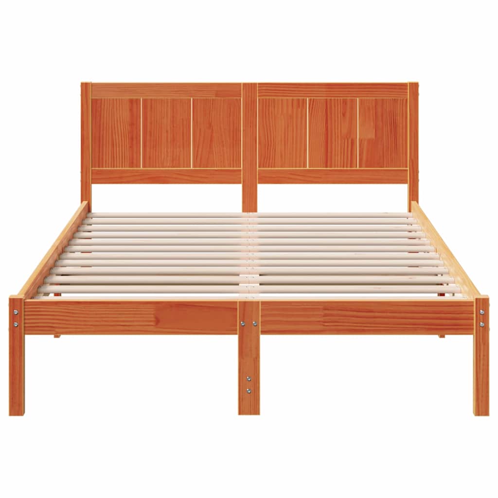 Bettgestell Braun 135 x 190 cm Massivholz Kiefer