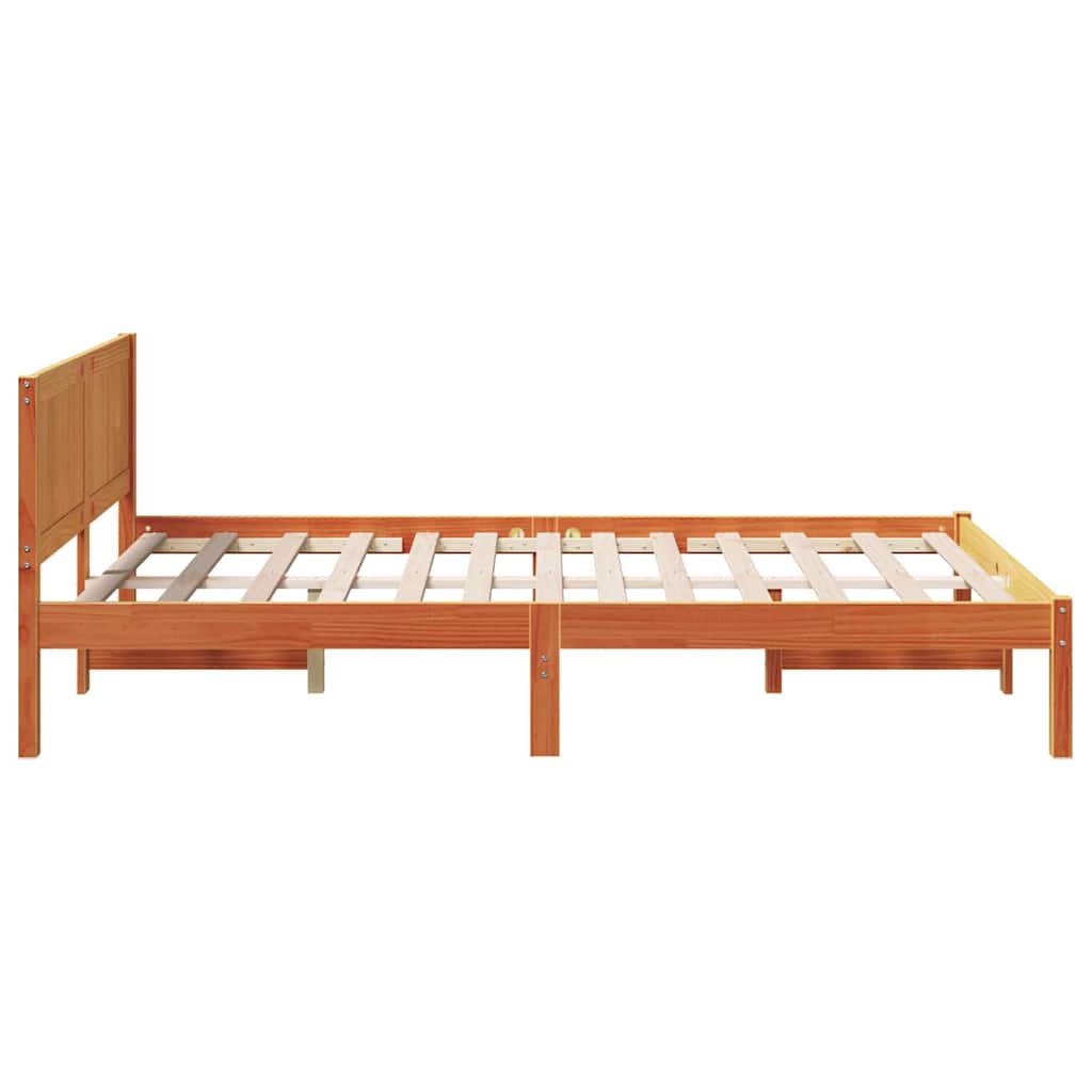 Bettgestell Braun 135 x 190 cm Massivholz Kiefer