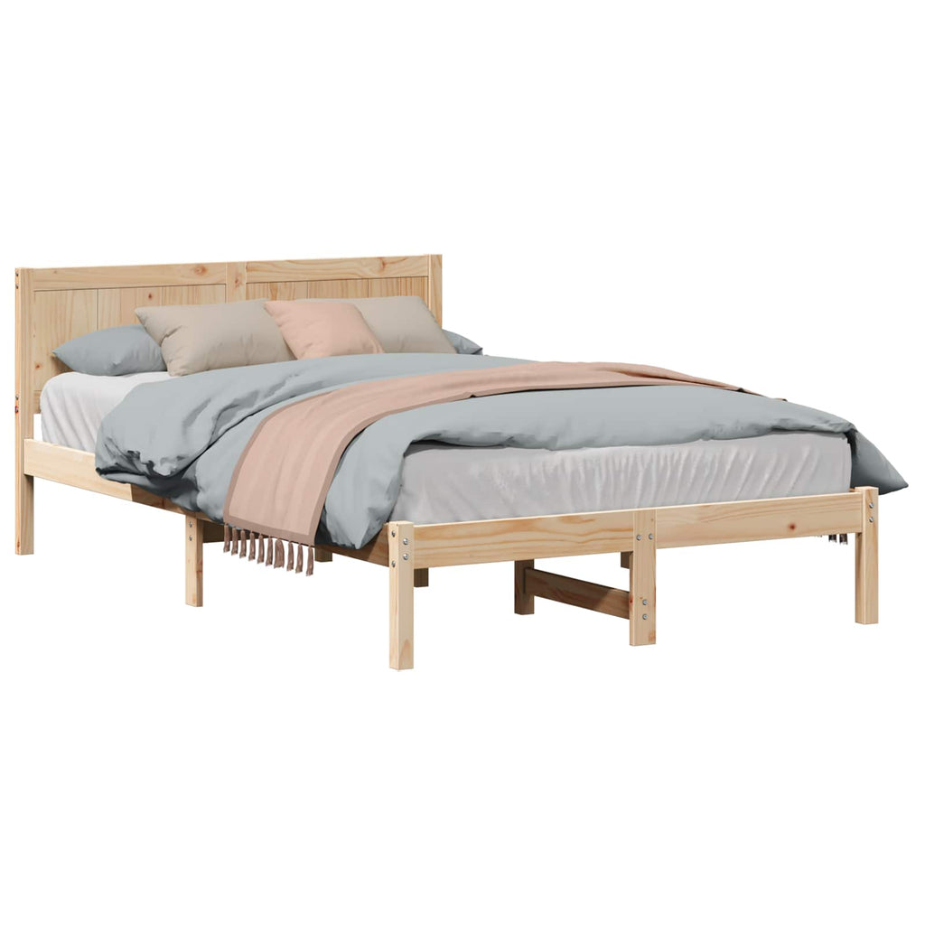 Bettgestell Braun 120 x 190 cm Massivholz Kiefer